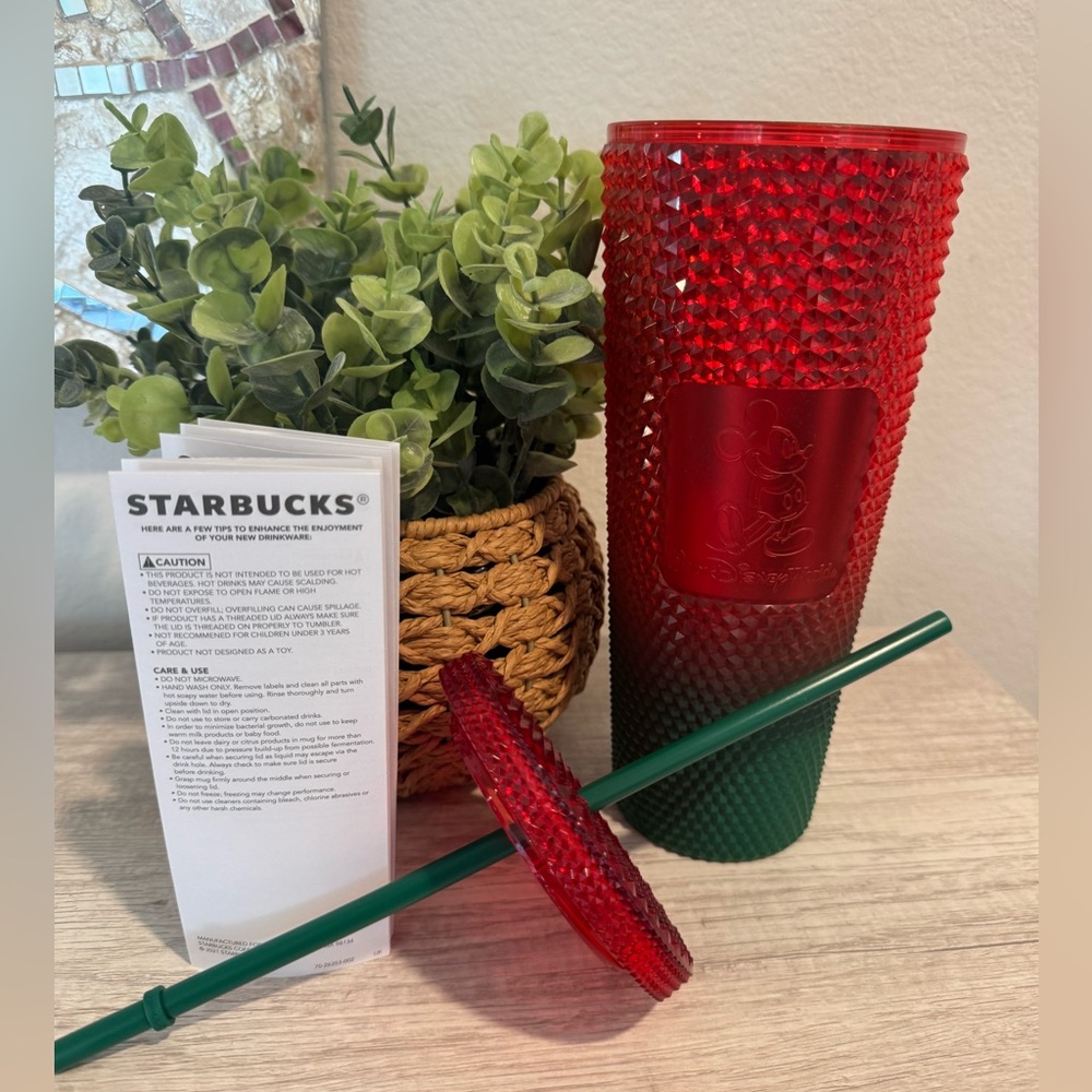 Starbucks Red and Green Studded Cup - Walt Disney World